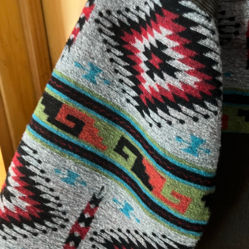 Women's corduroy Jacket with western blanket Patterned Sleeves - Picture 3 of 6